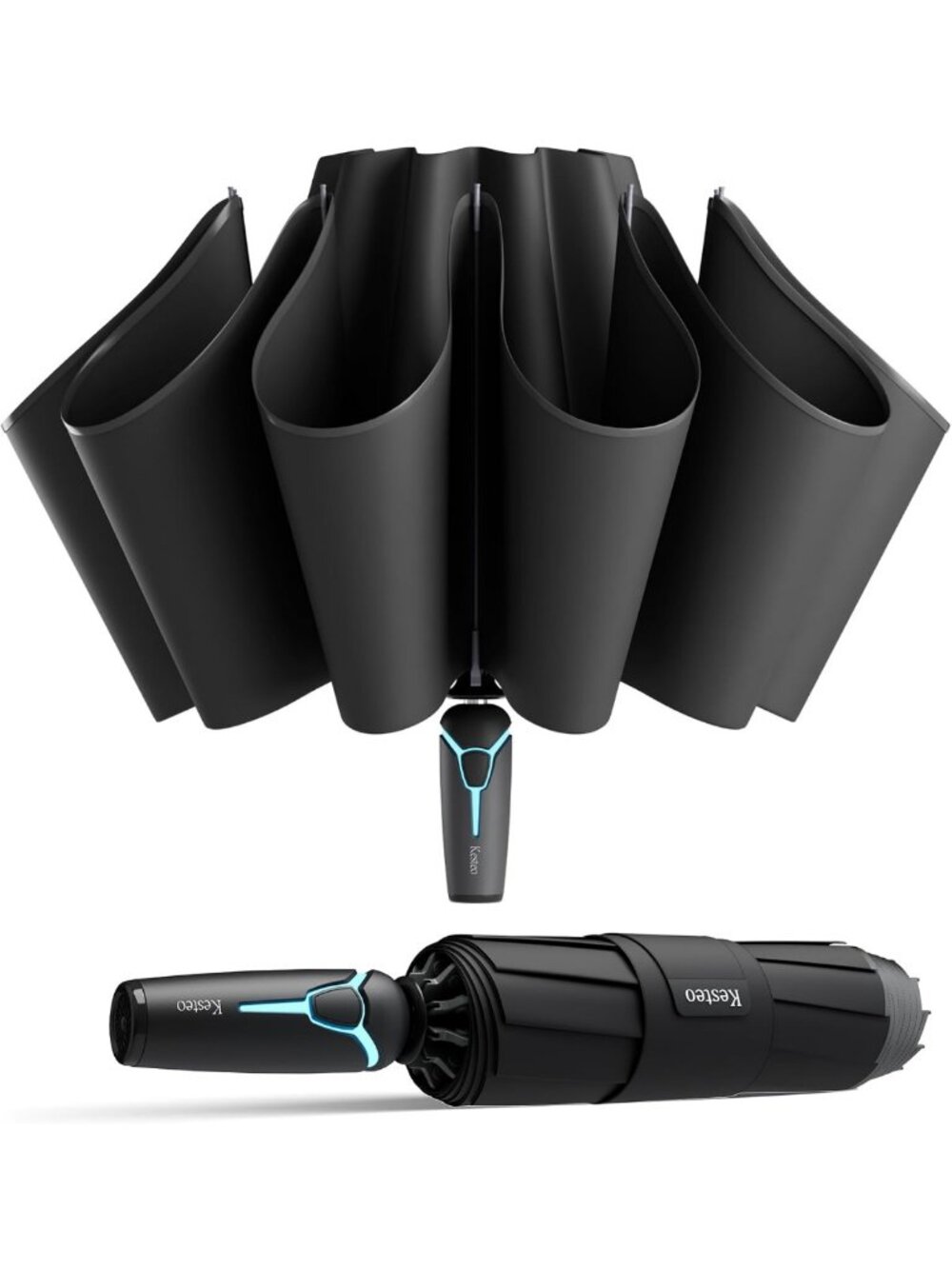 Windproof 52-Inch Travel Umbrella - Auto Open/Close, Compact & Portable, 85MPH